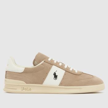 Polo Ralph Lauren White & Beige Heritage Aera Mens Trainers