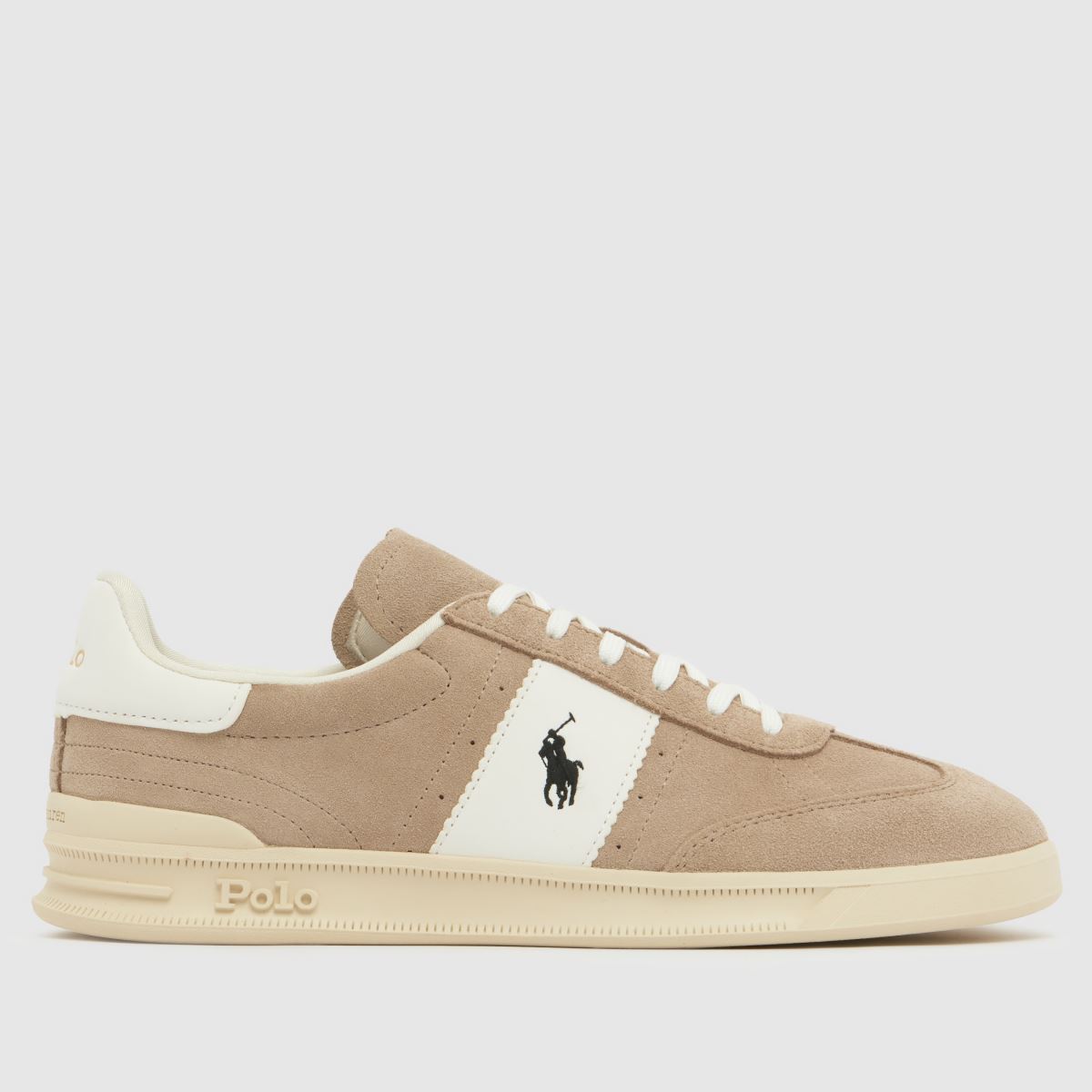 Polo Ralph Lauren Heritage Aera Trainers in White & Beige