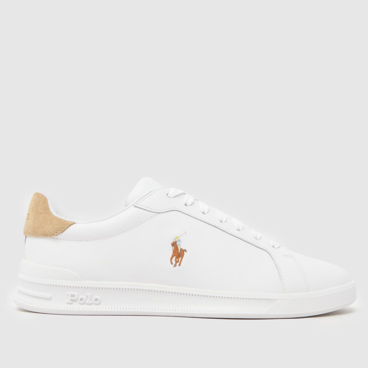 Polo Ralph Lauren Heritage Court II Trainers in White & Beige