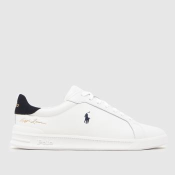 Polo Ralph Lauren White & Navy Heritage Court Mens Trainers