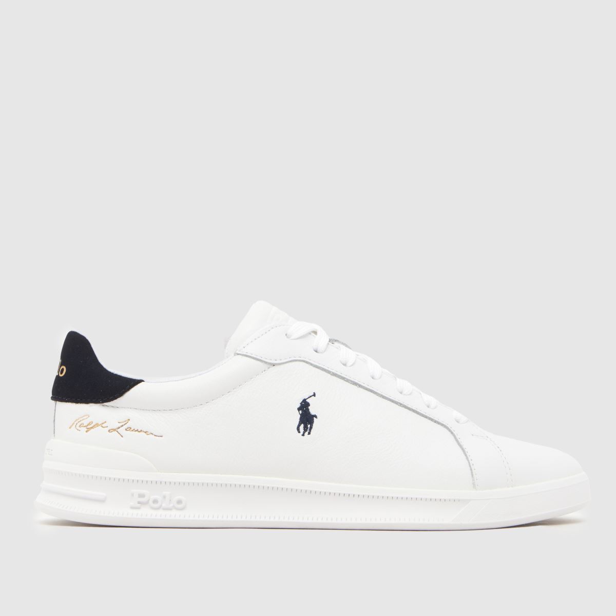 Polo Ralph Lauren Heritage Court Trainers in White & Navy