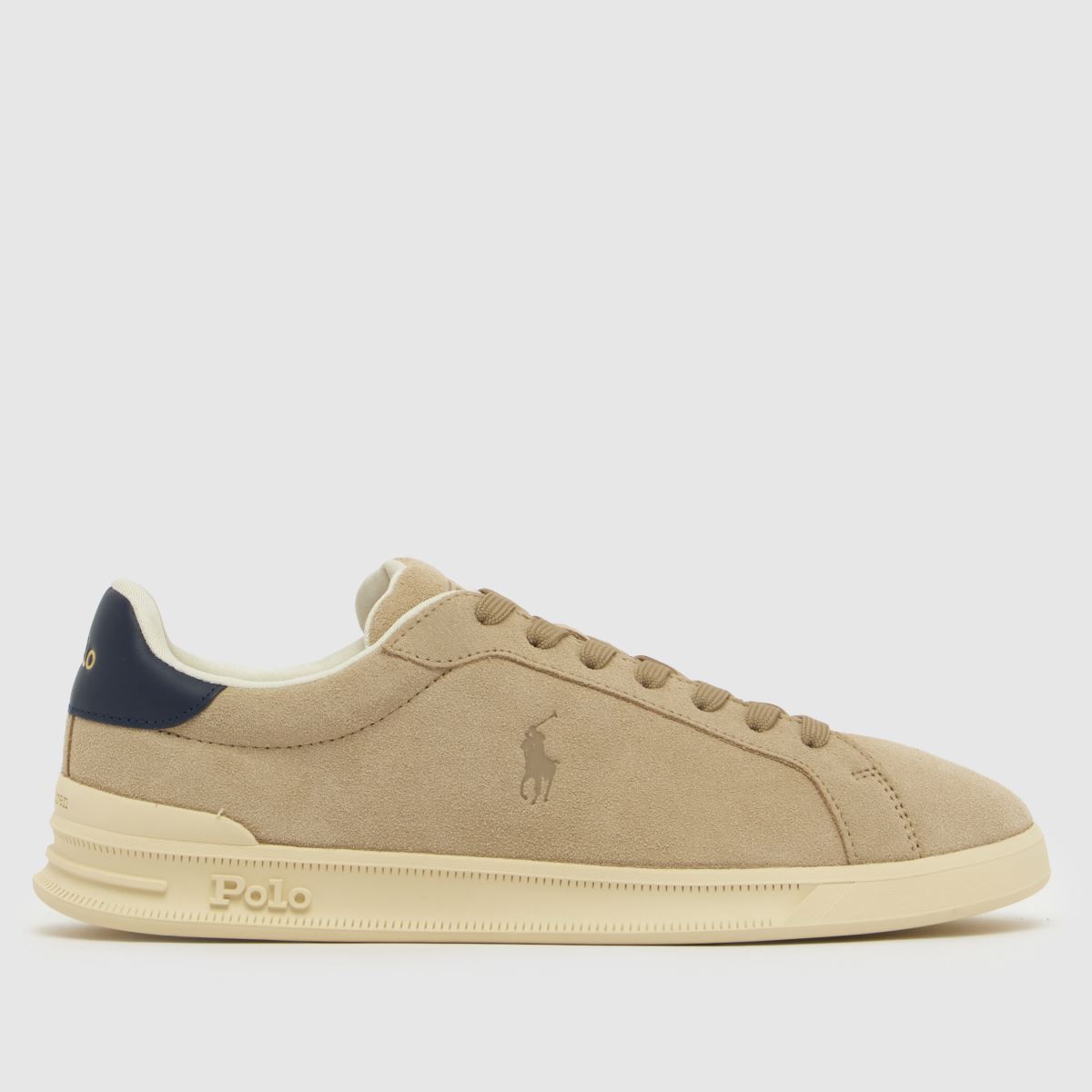 Polo Ralph Lauren Heritage Court Trainers in Navy & Stone