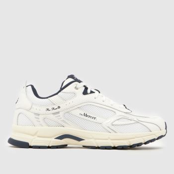 Mercer White & Navy Re-Run Mens Trainers