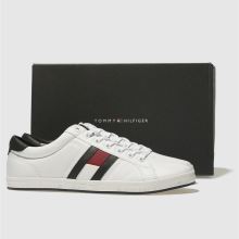 tommy hilfiger white & navy essential flag trainers