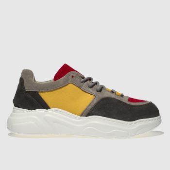 schuh grey & red vito trainers schuh grey & red vito trainers