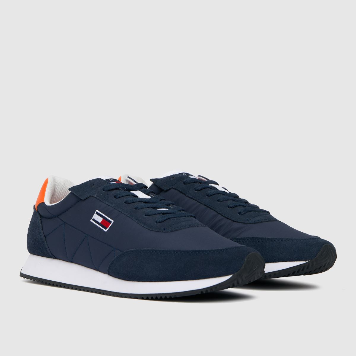 Mens Navy Tommy Hilfiger Retro Lo Runner Mix Trainers | schuh