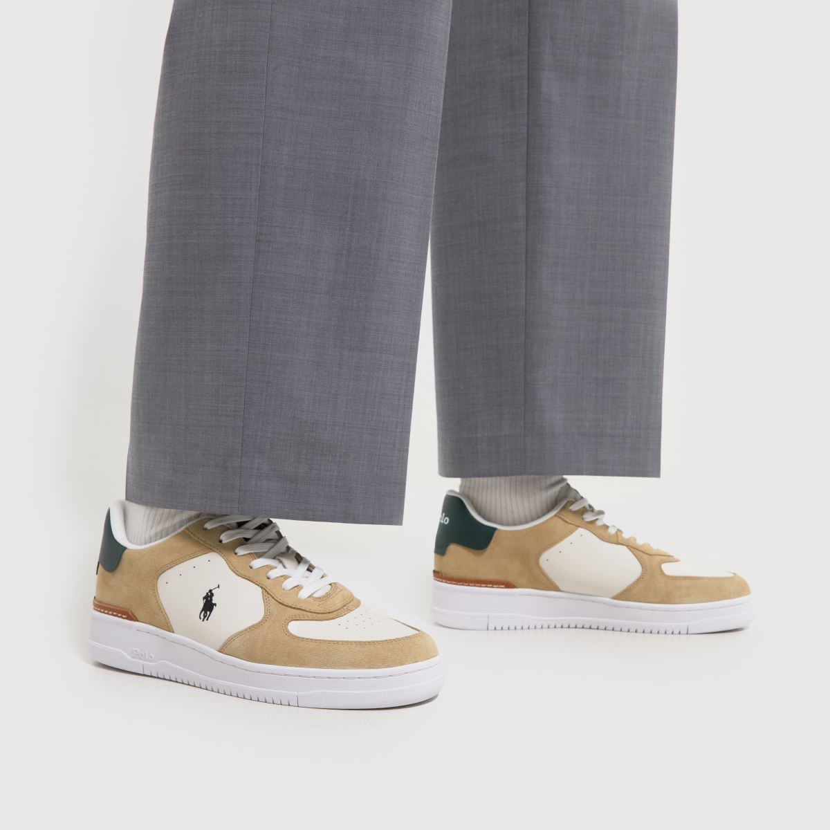 Herren Beige Polo Ralph Lauren Masters Court Sneaker Sneaker | schuh