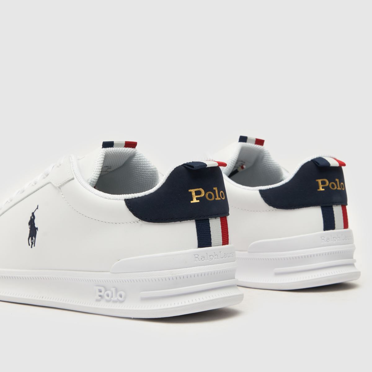Herren Weiß-marineblau Polo Ralph Lauren Heritage Court Sneaker  
