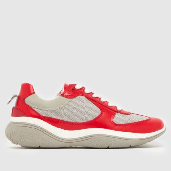 Steve Madden Red Multi Prevale Mens Trainers