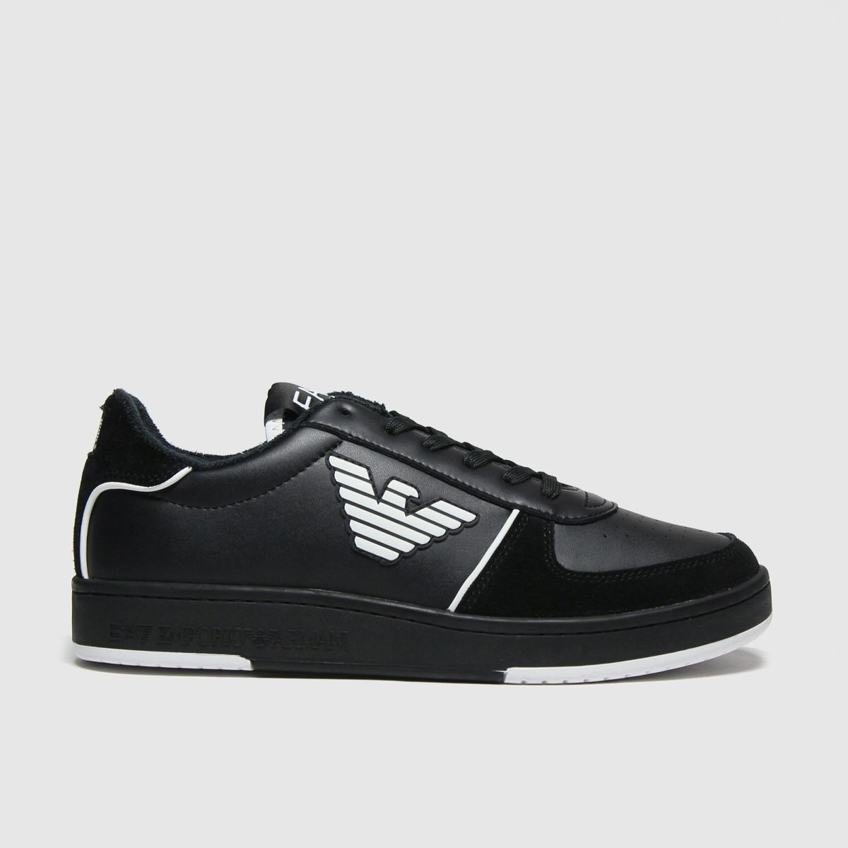 Image of Ea7 Emporio Armani Black & White Millenium Suede Trainers