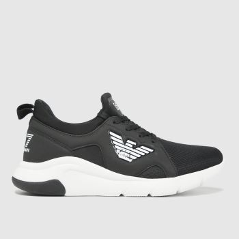 EA7 Emporio Armani black & white a-racer mesh trainers EA7 Emporio Armani black & white a-racer mesh trainers