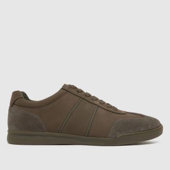 schuh Grey Wilbur Leather Lace Up Mens Trainers