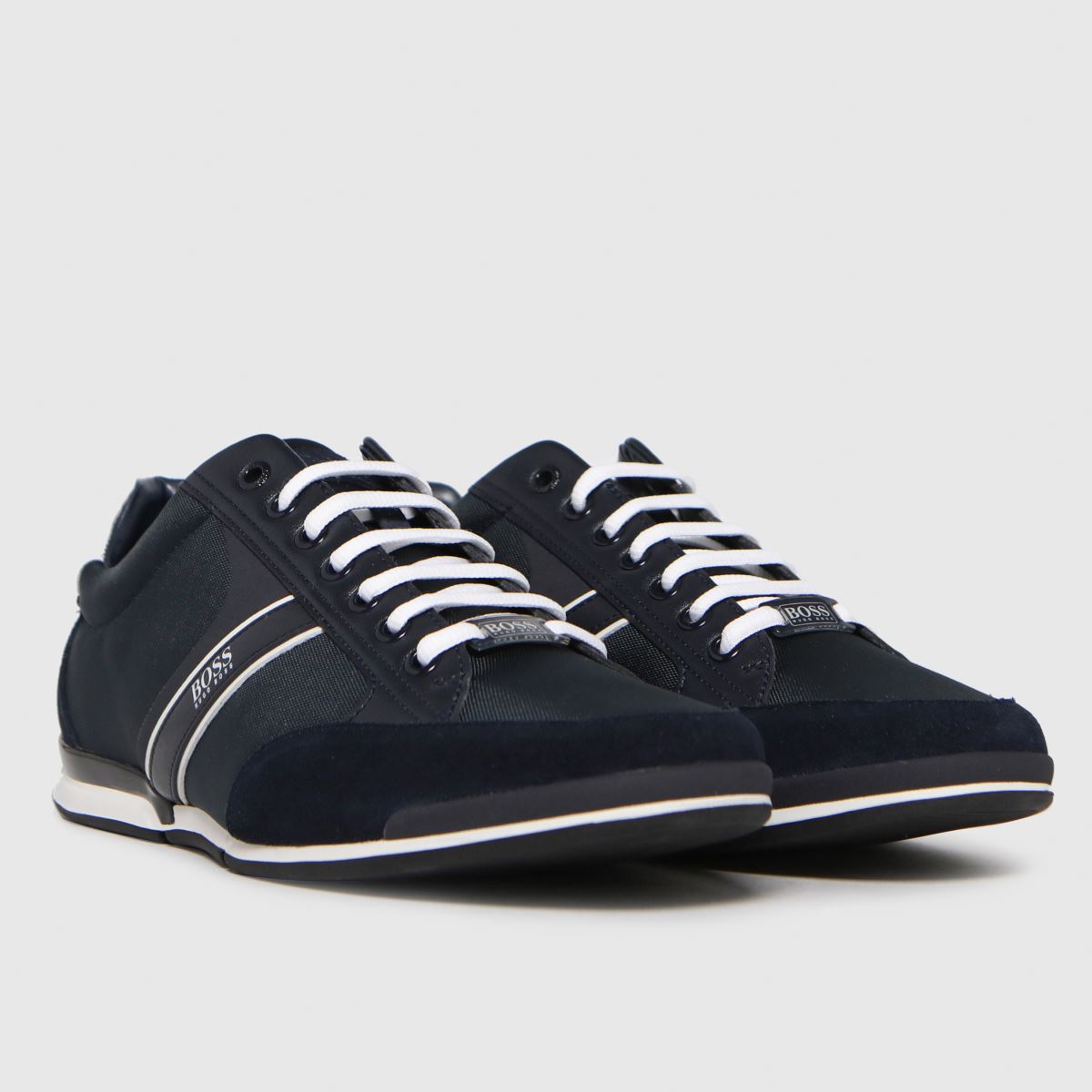 Mens Navy \u0026 White BOSS Saturn Low 