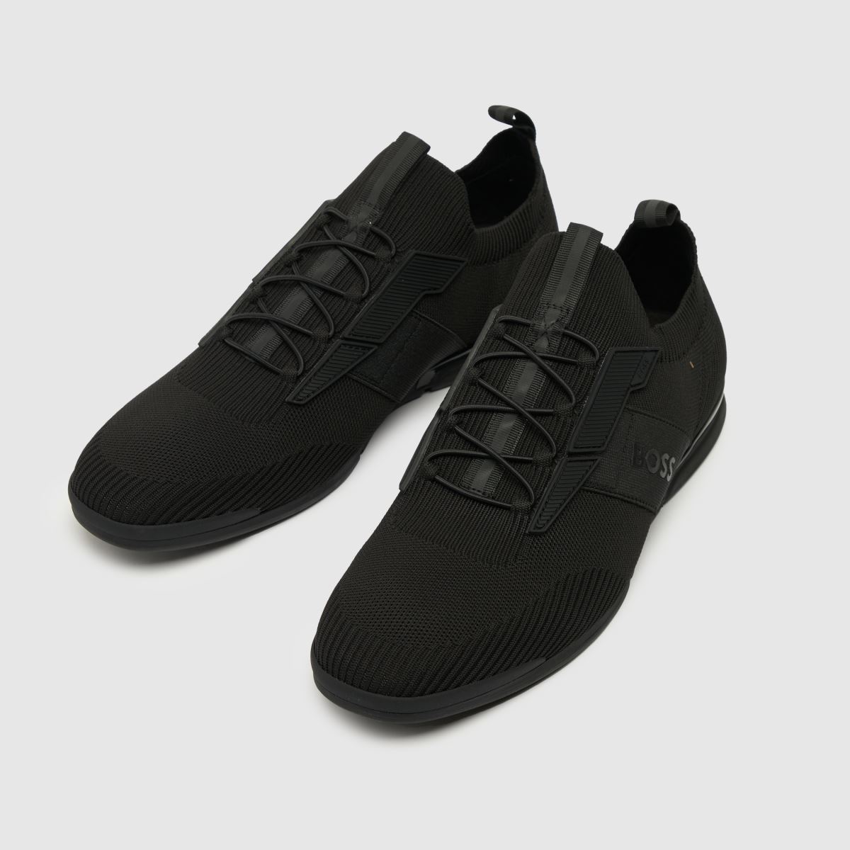 Herren Schwarz BOSS Saturn Knit Runner Sneaker | schuh 