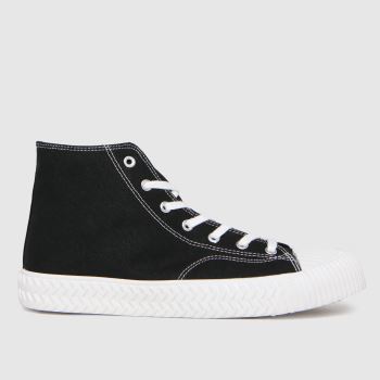 schuh black wilson hi top canvas trainers schuh black wilson hi top canvas trainers