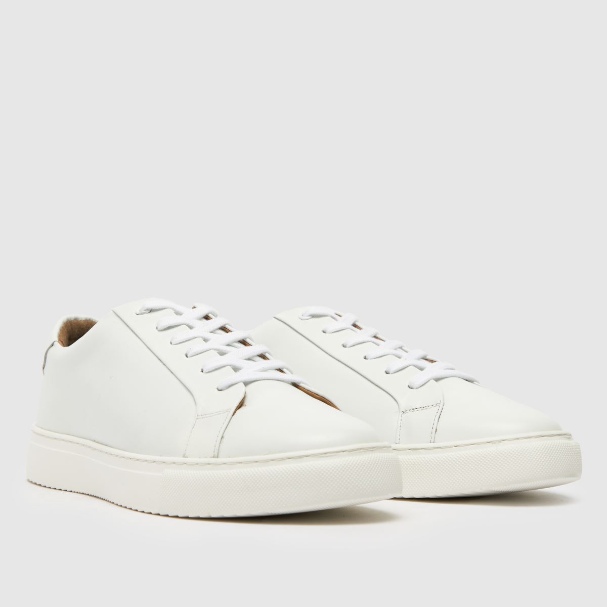Mens White schuh Walt Leather Trainers 
