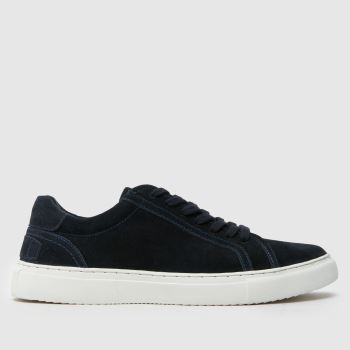 schuh Navy Whit Lace Up Mens Trainers