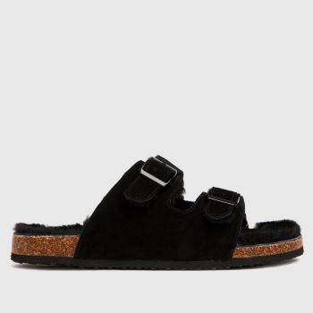 schuh black samuel suede sheepskin footbed slippers schuh black samuel suede sheepskin footbed slippers