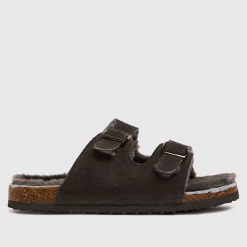 schuh grey samuel suede sheepskin footbed slippers schuh grey samuel suede sheepskin footbed slippers