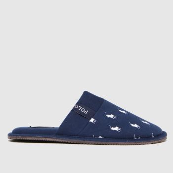 Polo Ralph Lauren navy & white kollin slippers Polo Ralph Lauren navy & white kollin slippers