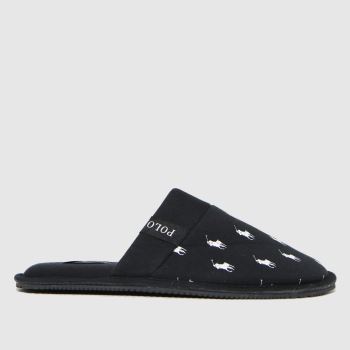 Polo Ralph Lauren black & white kollin slippers Polo Ralph Lauren black & white kollin slippers