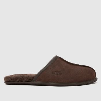 UGG Dark Brown Scuff Distressed Mens Slippers