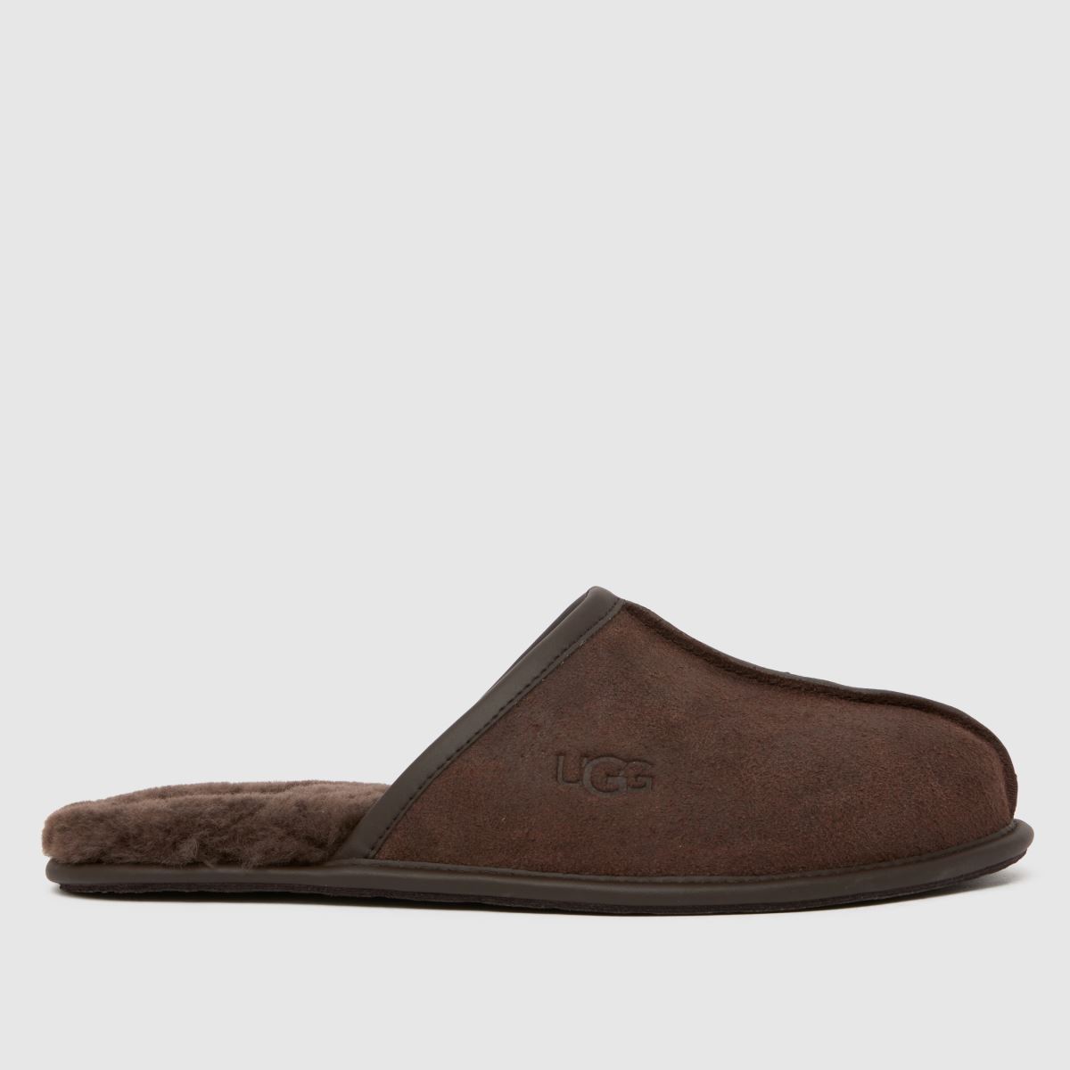 UGG Scuff Distressed Slippers in Dark Brown