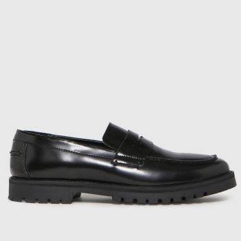 schuh black rogan leather hi shine loafer shoes schuh black rogan leather hi shine loafer shoes