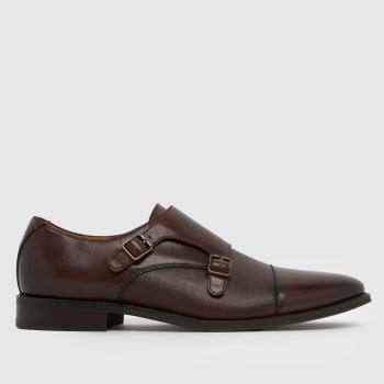 schuh Brown Rocky Leather Monk Mens Shoes