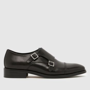 schuh Black Major Leather Monk Mens Shoes
