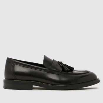 schuh Black Rugby Leather Tassel Loafer Mens Shoes