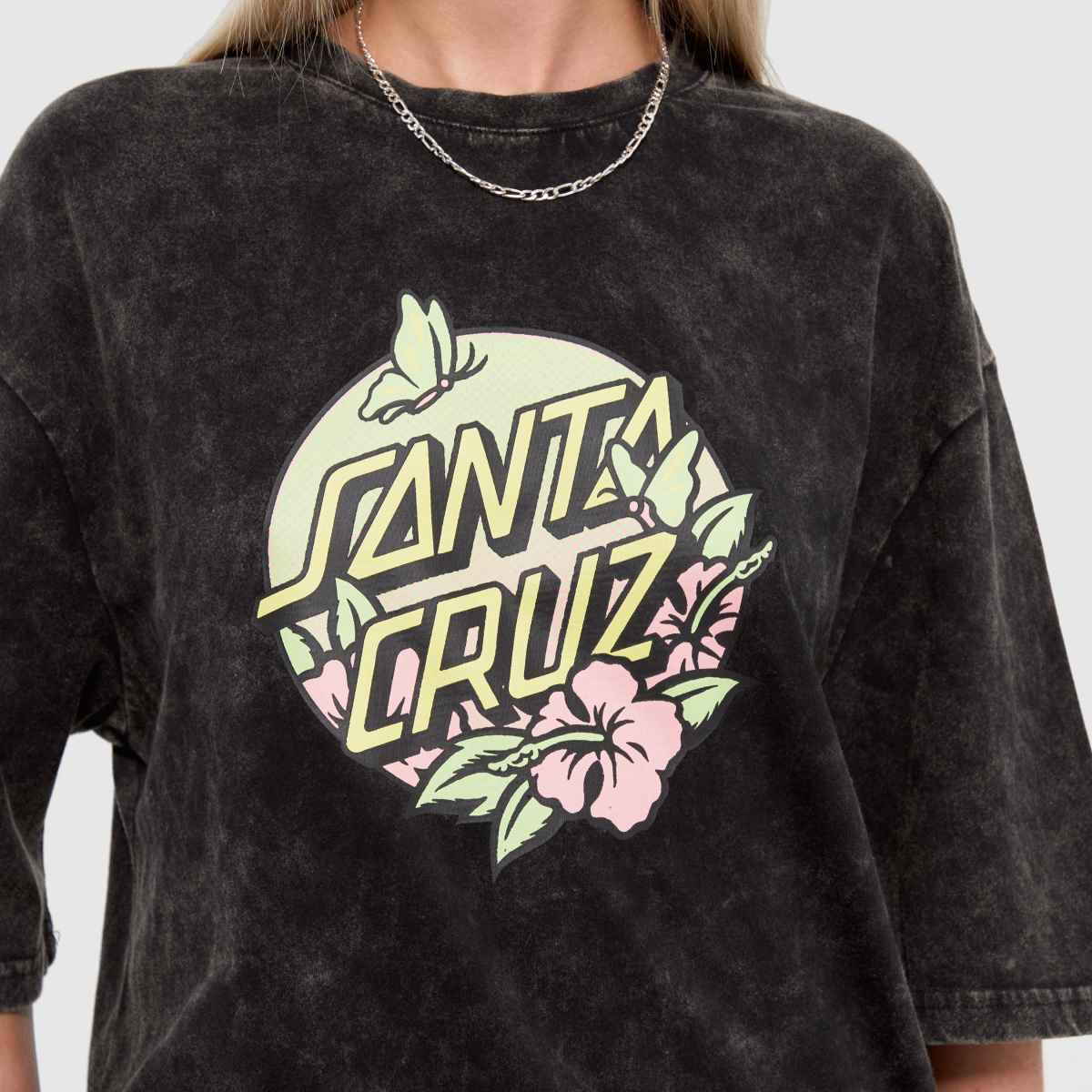 Oversized Tee Santa Cruz Shirts Womens Womens Clothing Black Santa