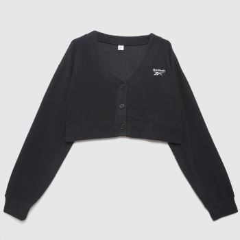 Reebok wide knit cardigan in black Reebok wide knit cardigan in black