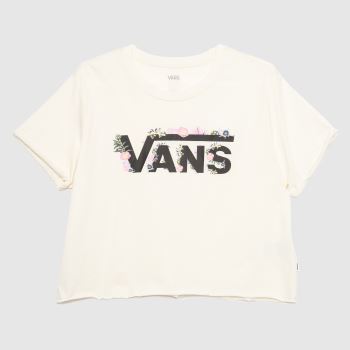 Vans blozzom roll out t-shirt in white & black Vans blozzom roll out t-shirt in white & black