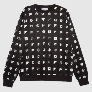 Fila twlight icon aop crew in black & white Fila twlight icon aop crew in black & white