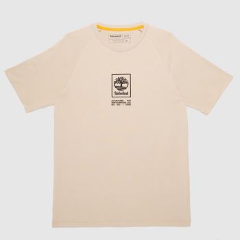 Timberland stack logo t-shirt in beige Timberland stack logo t-shirt in beige