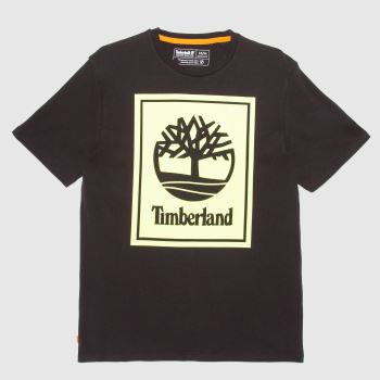 Timberland yc ss stack logo t-shirt in black & green Timberland yc ss stack logo t-shirt in black & green