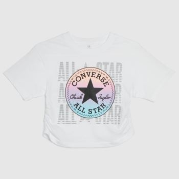 Converse girls ruched boxy ombre in white & pink Converse girls ruched boxy ombre in white & pink