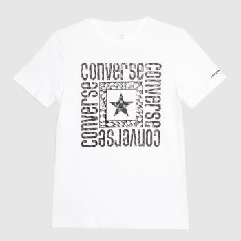 Converse boys graphic logo t-shirt in white & black Converse boys graphic logo t-shirt in white & black