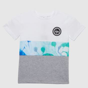 Hype boys sky marble t-shirt in white & grey Hype boys sky marble t-shirt in white & grey