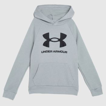 Under Armour boys rival fleece hoodie in grey & black Under Armour boys rival fleece hoodie in grey & black
