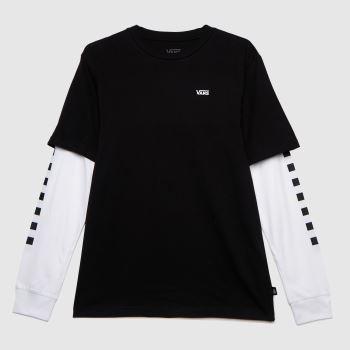 Vans boys long check twofer in black Vans boys long check twofer in black