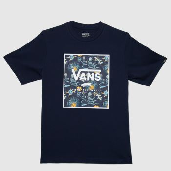 Vans boys print box t-shirt in navy & white Vans boys print box t-shirt in navy & white