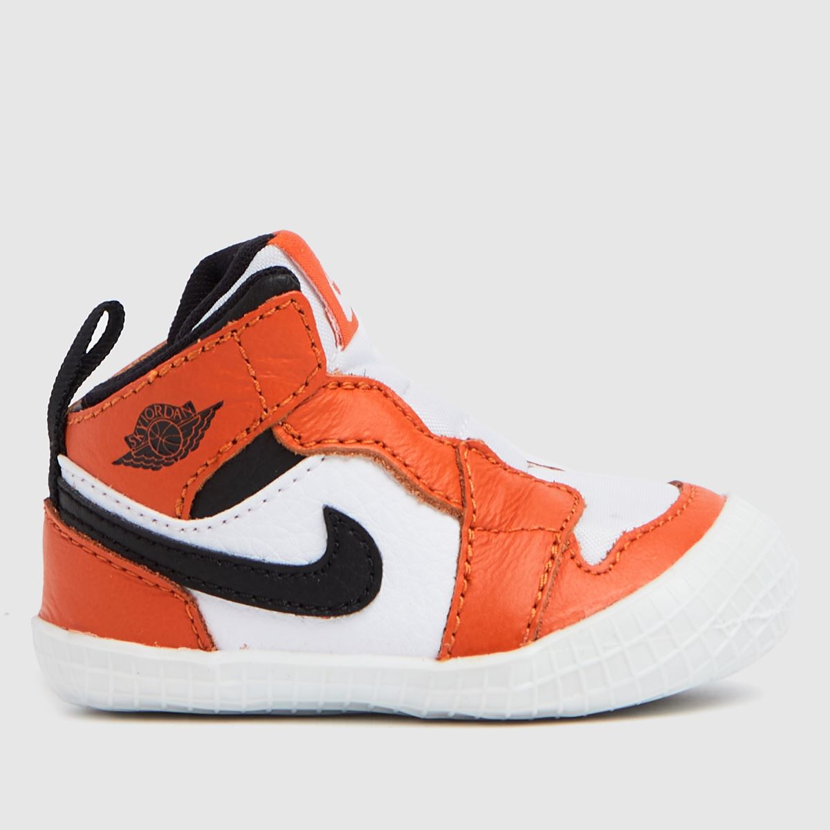 Boys Brown & White Nike Jordan 1 Crib Bootie Shoes schuh