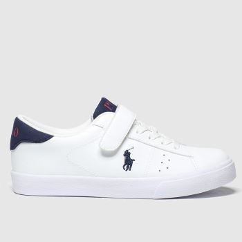 polo ralph lauren white & navy theron boots junior polo ralph lauren white & navy theron boots junior