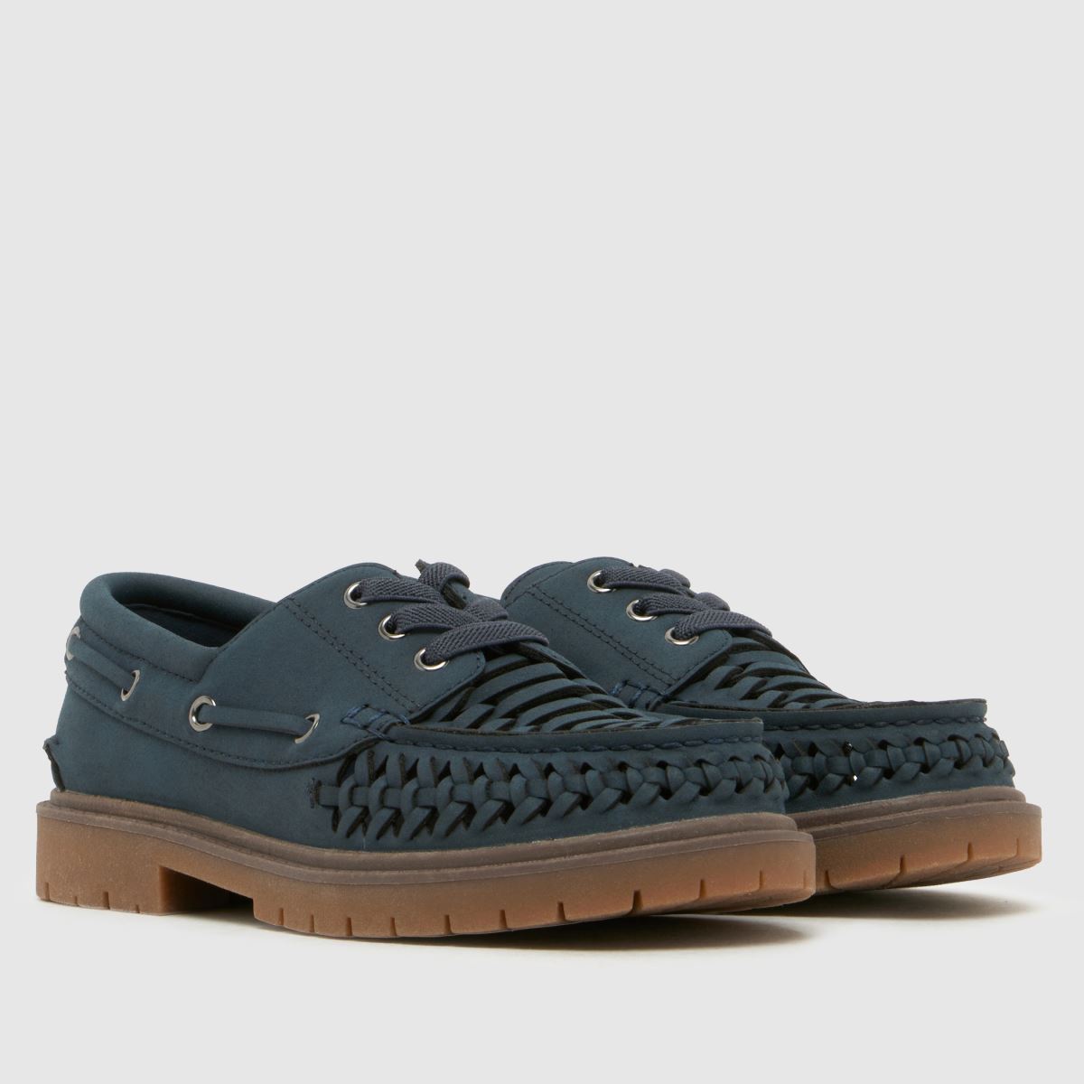 schuh Lonely Woven Lace Up Boys Junior in Navy schuh Lonely Woven Lace Up 1