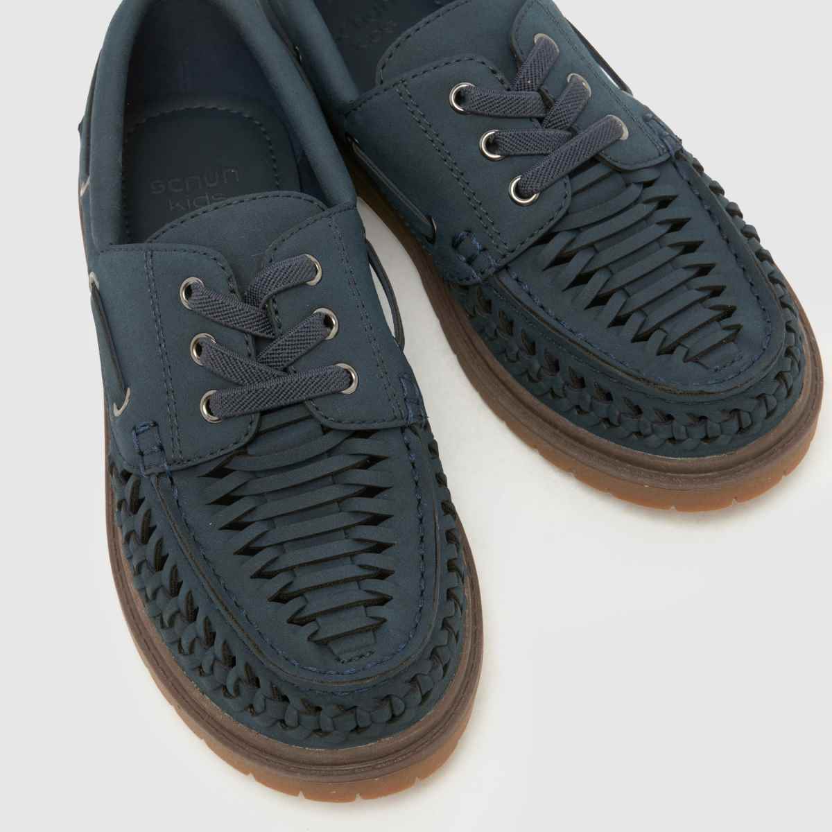schuh Lonely Woven Lace Up Boys Junior in Navy schuh Lonely Woven Lace Up 4