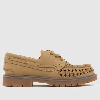 schuh Tan Lonely Woven Lace Up Boys Junior