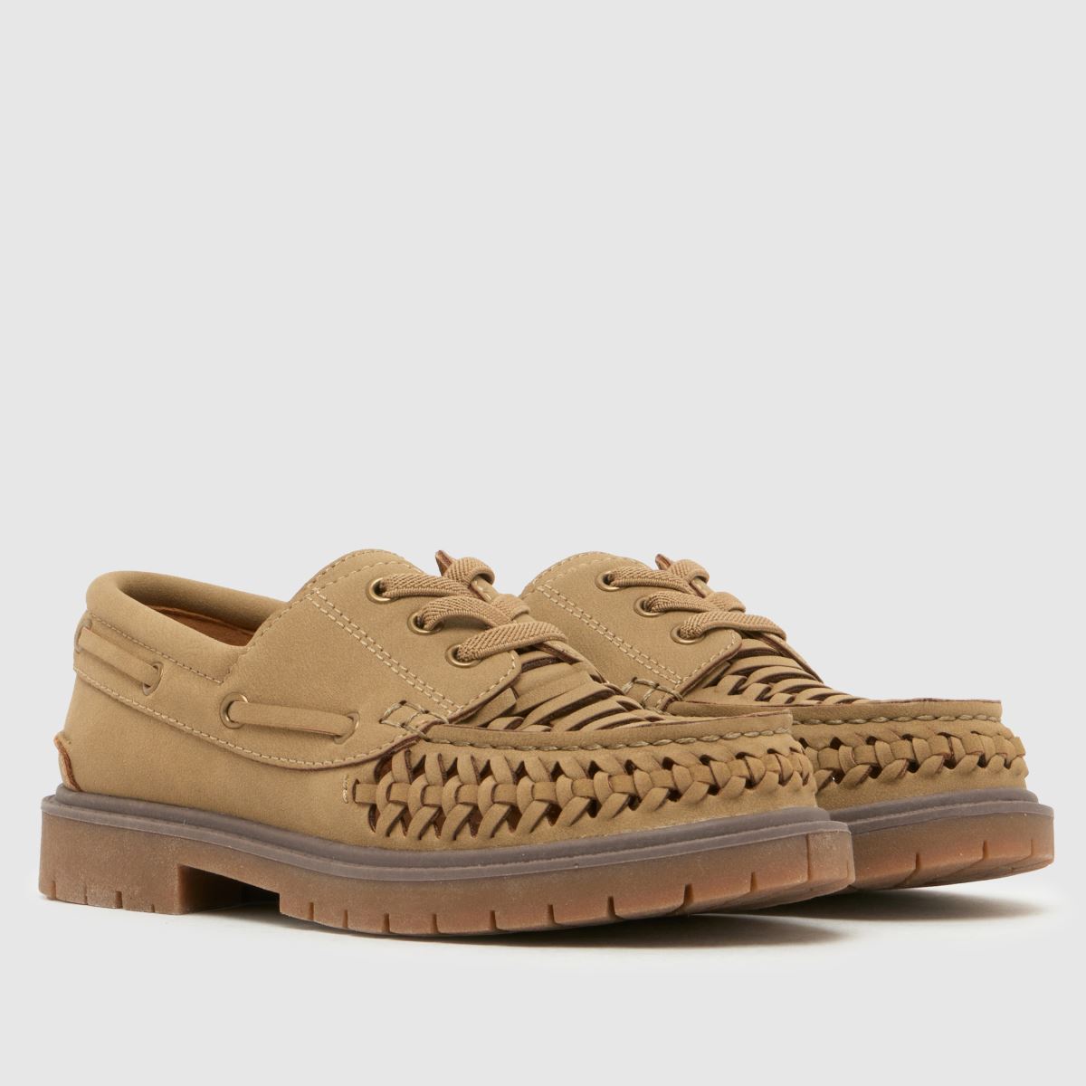 schuh Lonely Woven Lace Up Boys Junior in Tan schuh Lonely Woven Lace Up 1