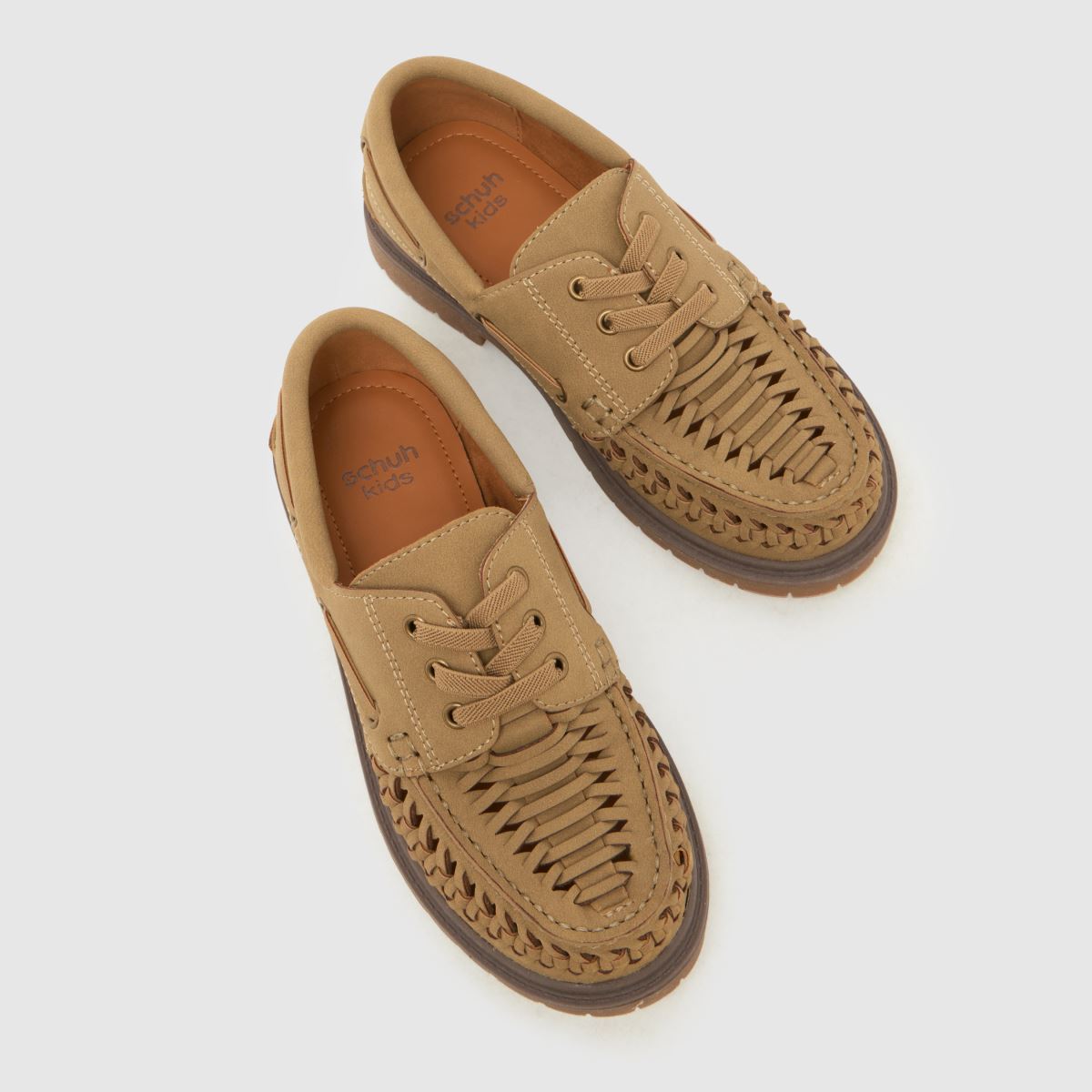 schuh Lonely Woven Lace Up Boys Junior in Tan schuh Lonely Woven Lace Up 4